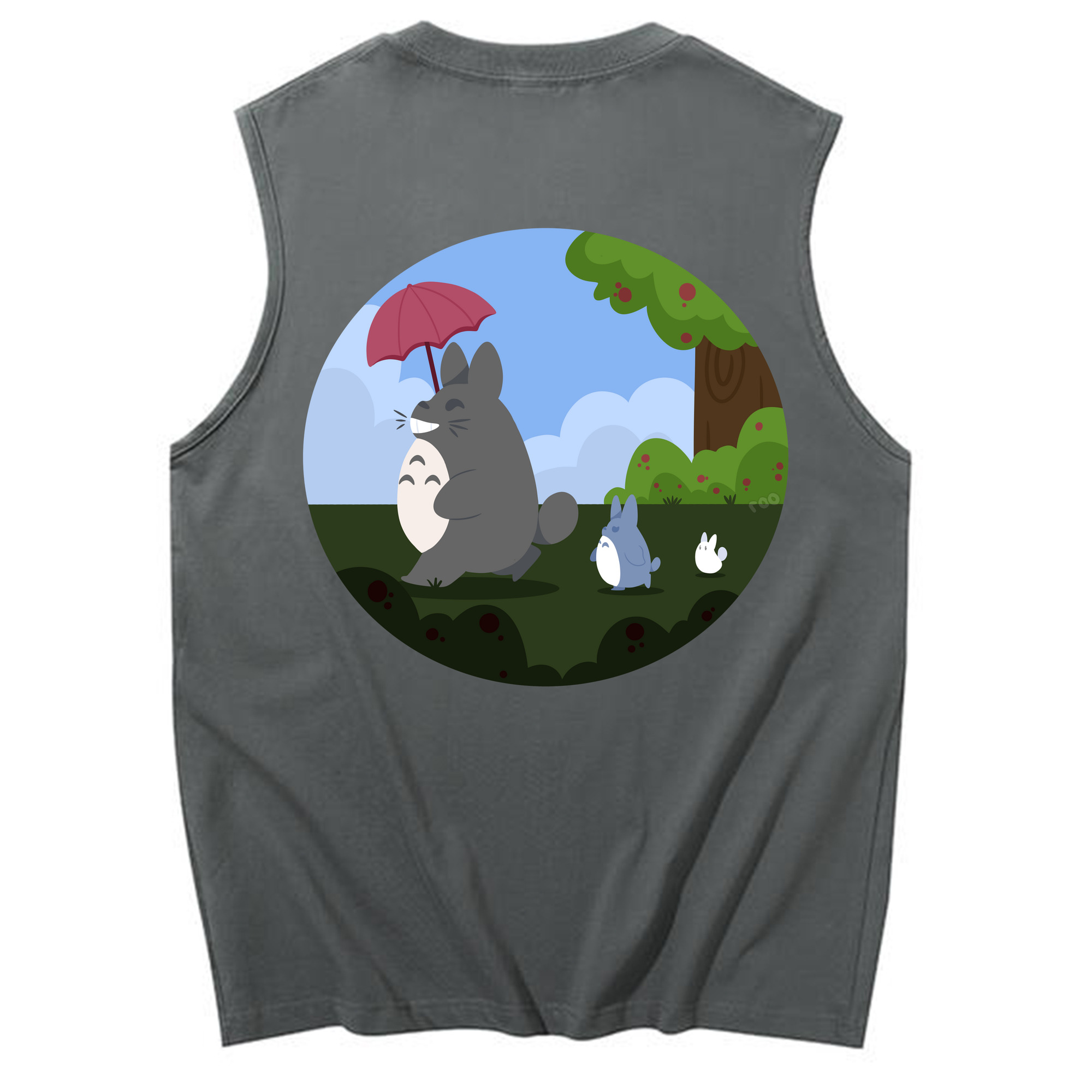 （画像用） となりのトトロ 草壁メイ 草壁サツキ My Neighbor Totoro Satsuki Kusakabe Mei Kusakabe コットン100％タンクトップ（背面プリント）